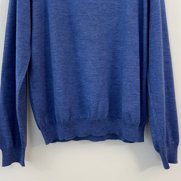 Brooks Brothers Stretch Merino Wool V-Neck Pullover Sweater Light Blue Men's L - Picture 8 of 11